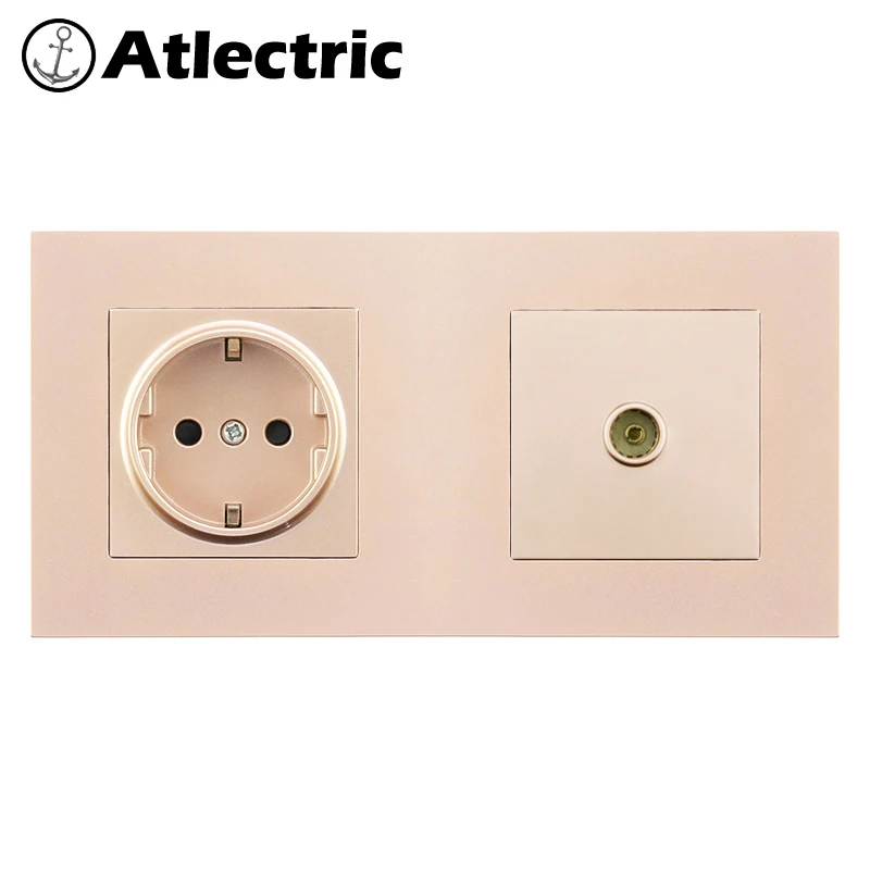 Atlectric DE EU RU стандартная настенная розетка RJ45 компьютерный порт данных двойной с