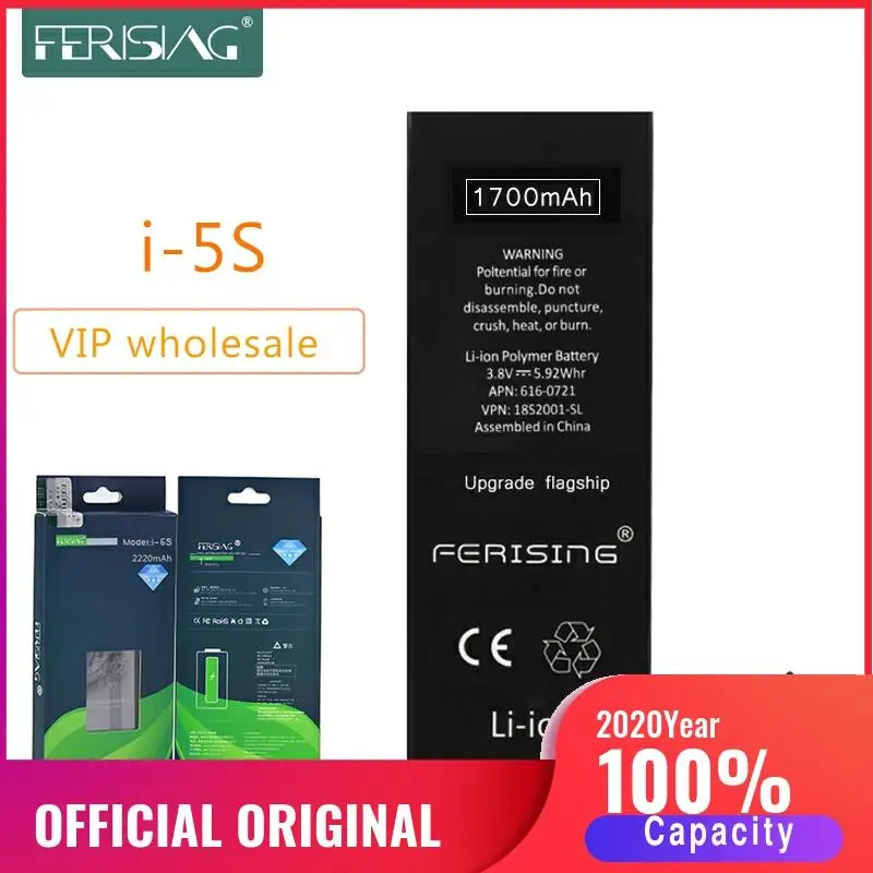 Оптовая продажа (сделано в 2020) FERISING Новый OEM телефон батарея для iPhone 5S
