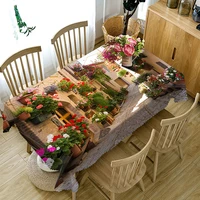 tablecloth 3d pattern high quality wedding table cover dustproof cotton table cloth rectangular party dinner home decoration