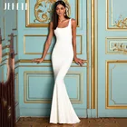 Женское атласное платье-Русалка JEHETH, Элегантное свадебное платье до пола с квадратным вырезом и открытой спиной, платье в стиле бохо для невесты, 2022