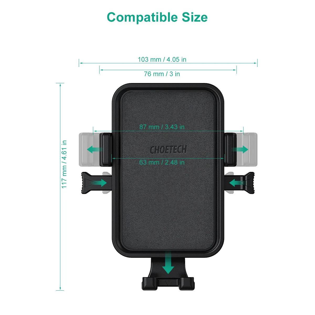 

CHOETECH 10W Wireless Car Fast Charging mobile Phone Holder fireproof ABS Charger For iPhoneX XS New Charger