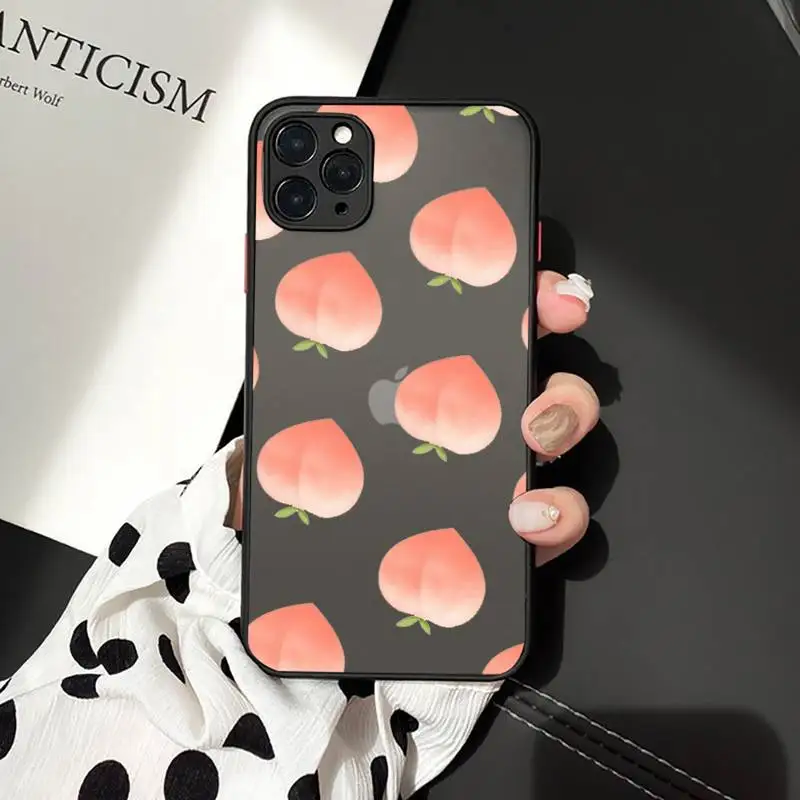 

peach Phone Cases matte transparent For iphone 7 8 11 12 plus mini x xs xr pro max cover