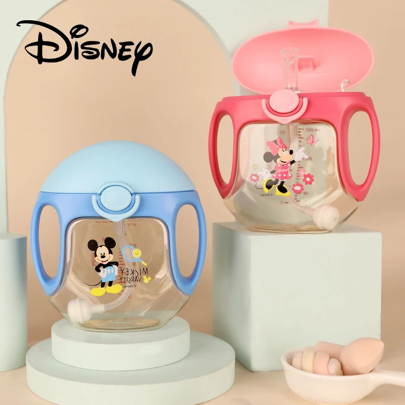 

Kids Disney Cups Mickey Mouse Cute Water Bottle Cartoon Straw Cup Baby Drinking Bottle Girls Cup with Straw 360 Sippy Cup