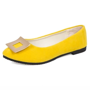 Autumn Women Flat Shoes Candy Color Shoes Woman Loafers Flock Pointed Toe Ballet Flats Ladies Sweet Casual Shoes Plus Size 43