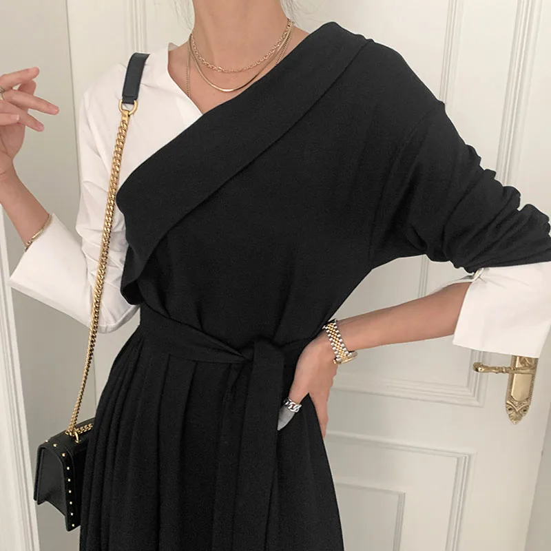 

New Fashion Elegant Party Woman Dresses Spring Slash Neck Sexy Long Dress Female High Waist Women Dress Vestido De Mujer 12795