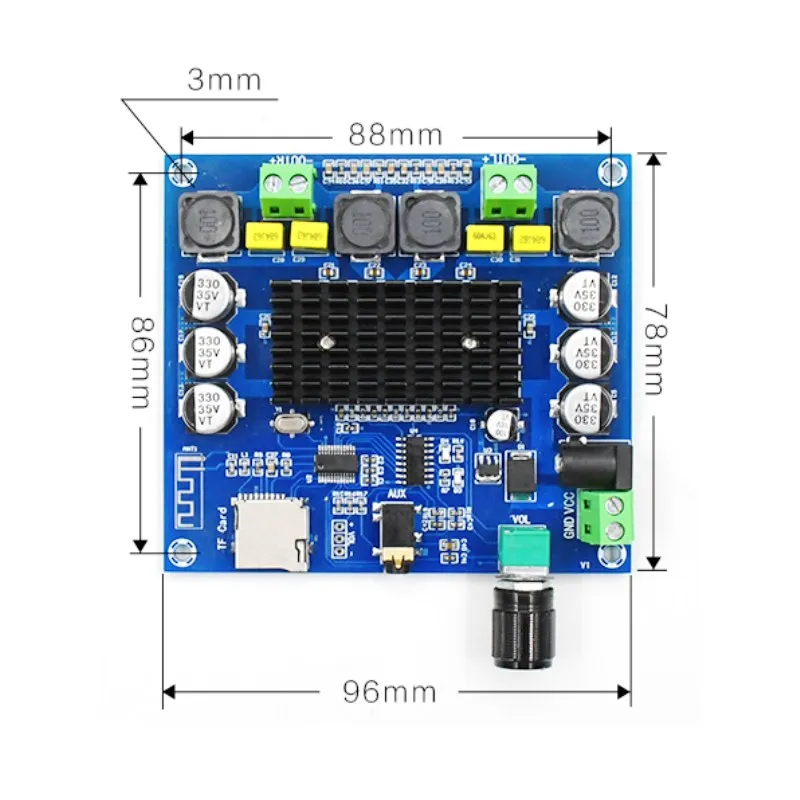 Цифровой усилитель мощности XH-A314 12 В 24 в Bluetooth 5 0 TPA3116 плата 2x50 Вт стерео аудио AMP
