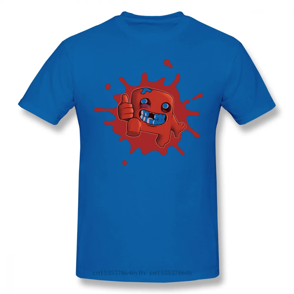 

2021 Leisure Fashion 100% cotton T-shirt Cool Black Super Meat Boy Bandage Girl Game Homme Pure Oversized Short Sleeve