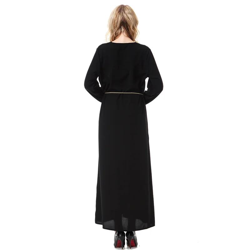 Muslim Embroidery Abaya Maxi Dress Long Sleeve Dubai Dress Jalabiya Middle East Islamic Long Robe