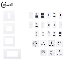 Wall EU French Brasil Israel Socket + TV CAT6 Internet Jack, HDMI-compatible 2.0 & USB 3.0 Optical Fiber Connector DIY Module