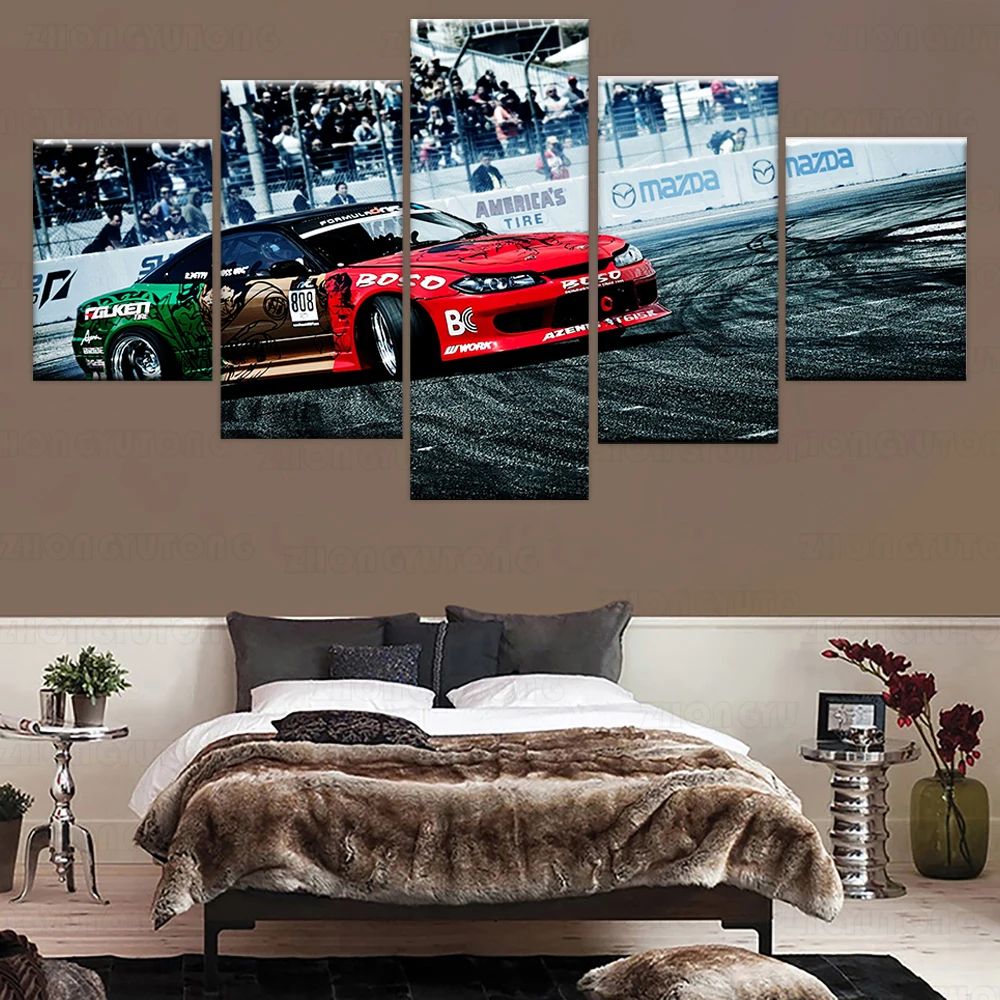 Плакаты из ткани для украшения стен в гостиную с изображением гоночного