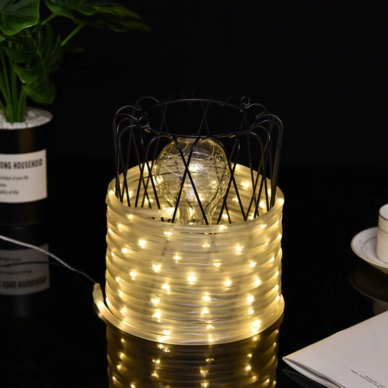 

LED Tube Strip Light With Remote Copper Wire LED String Fairy Light Outdoor Party Garden Patio Tree Rope Tube Light