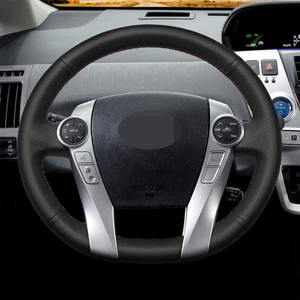 diy hige soft faux leather car steering wheel cover for toyota prius 30xw30 2009 2015 aqua 2014 prius cus vus 2012 2017 free global shipping