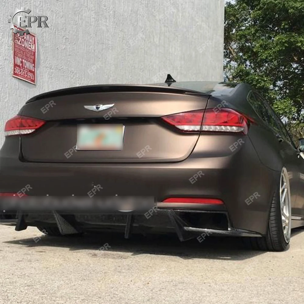 Отделка углеродного диффузора для Genesis Sedan DH G80 K Стиль углеродного волокна задний диффузор(3 шт.) Комплект кузова тюнинг для Genesis Racing