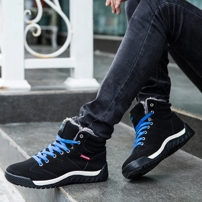 Hot Sale Plush Men Winter Snow Boot High Top Ankle Sneaker For -30 Degree Warm Casual Shoe Walking Shoes |