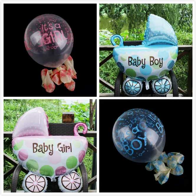 Один или 10 шт. Baby Shower Золотая фольга латекс воздушные шары комплект одежды для