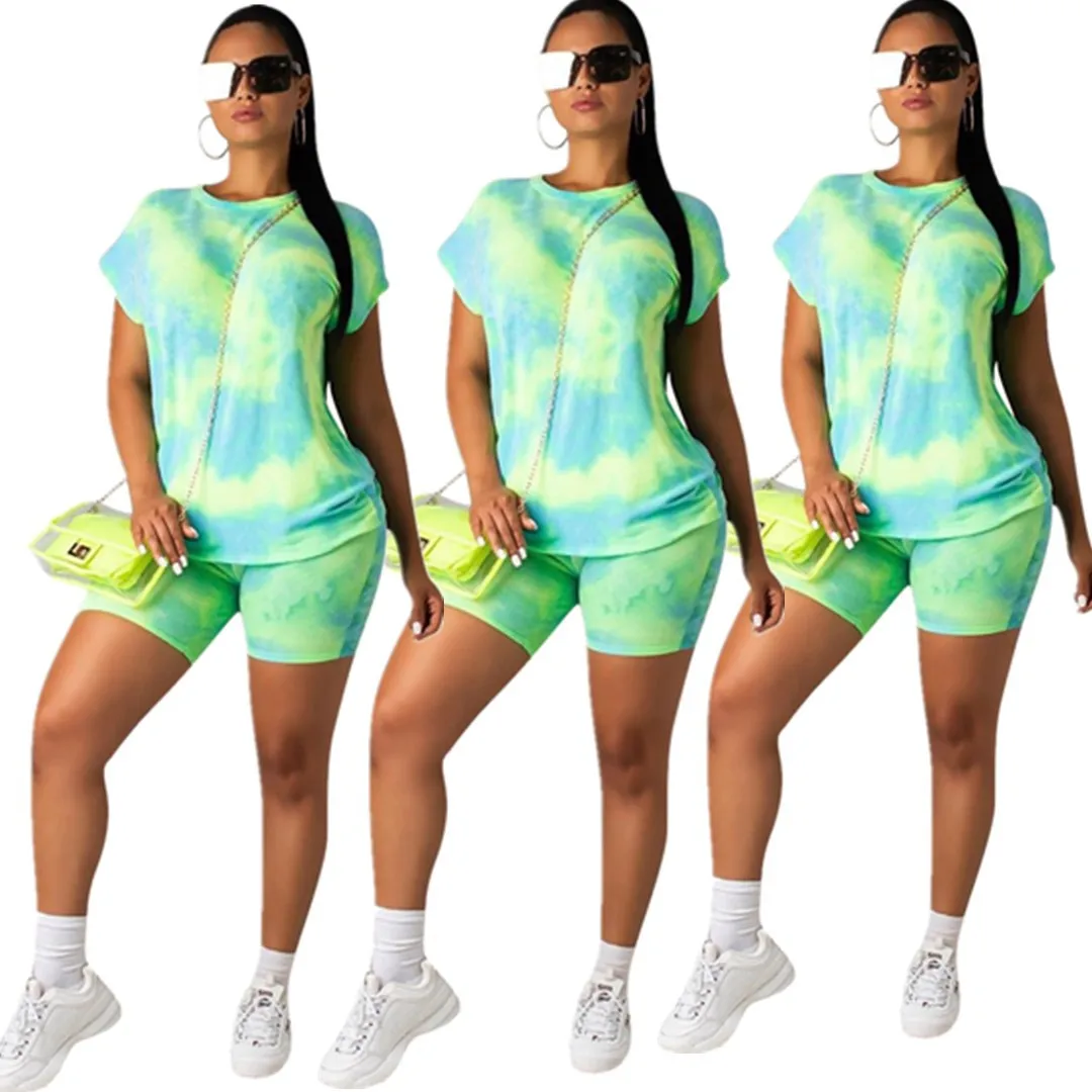 Женский спортивный костюм HAOYUAN Tie Dye из 2 предметов праздничная одежда топ с