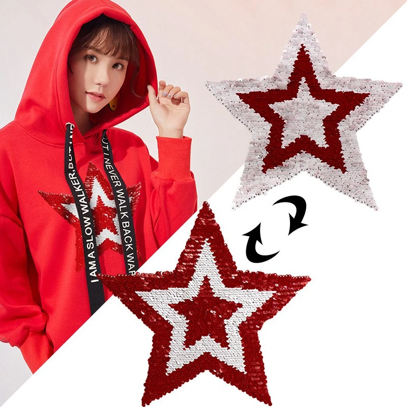 Новинка 2019 двусторонние Меняющие цвет блестки пятиконечные Звездные наклейки