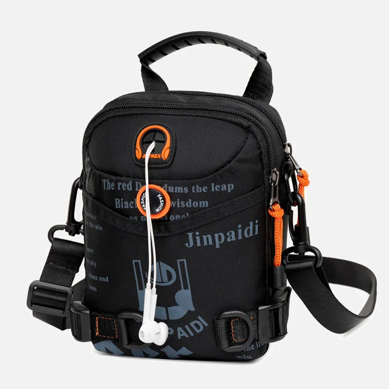 Сумка-мессенджер Мужская холщовая саквояж кросс-боди с отверстием для наушников