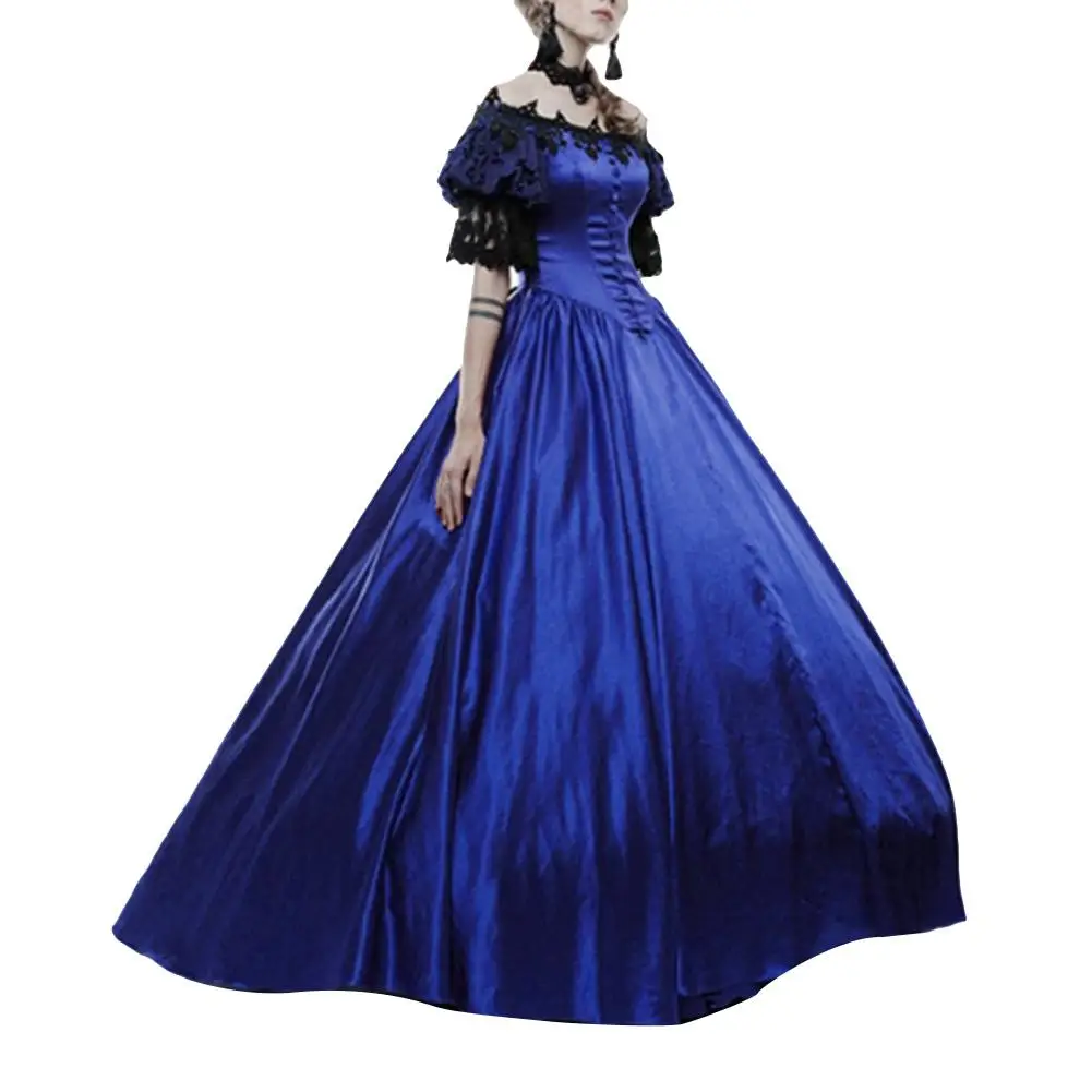 Женское кружевное платье с открытыми плечами вечернее макси в средневековом