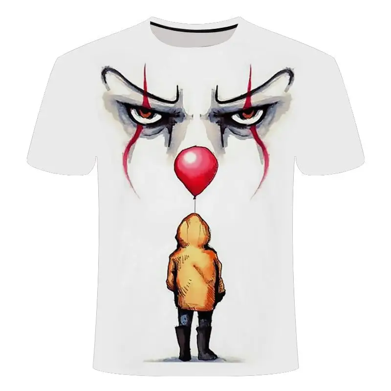 Мужская футболка с рисунком из фильма ужасов It Penny Wise Clown Joker 3D женская уличная в