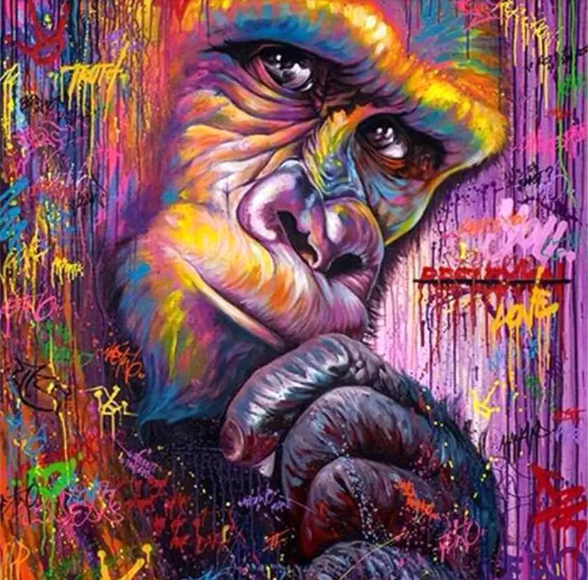 

5D DIY Diamond Painting Full Square/Round Drill "Color monkey" 3D Embroidery Cross Stitch gift Home Decor