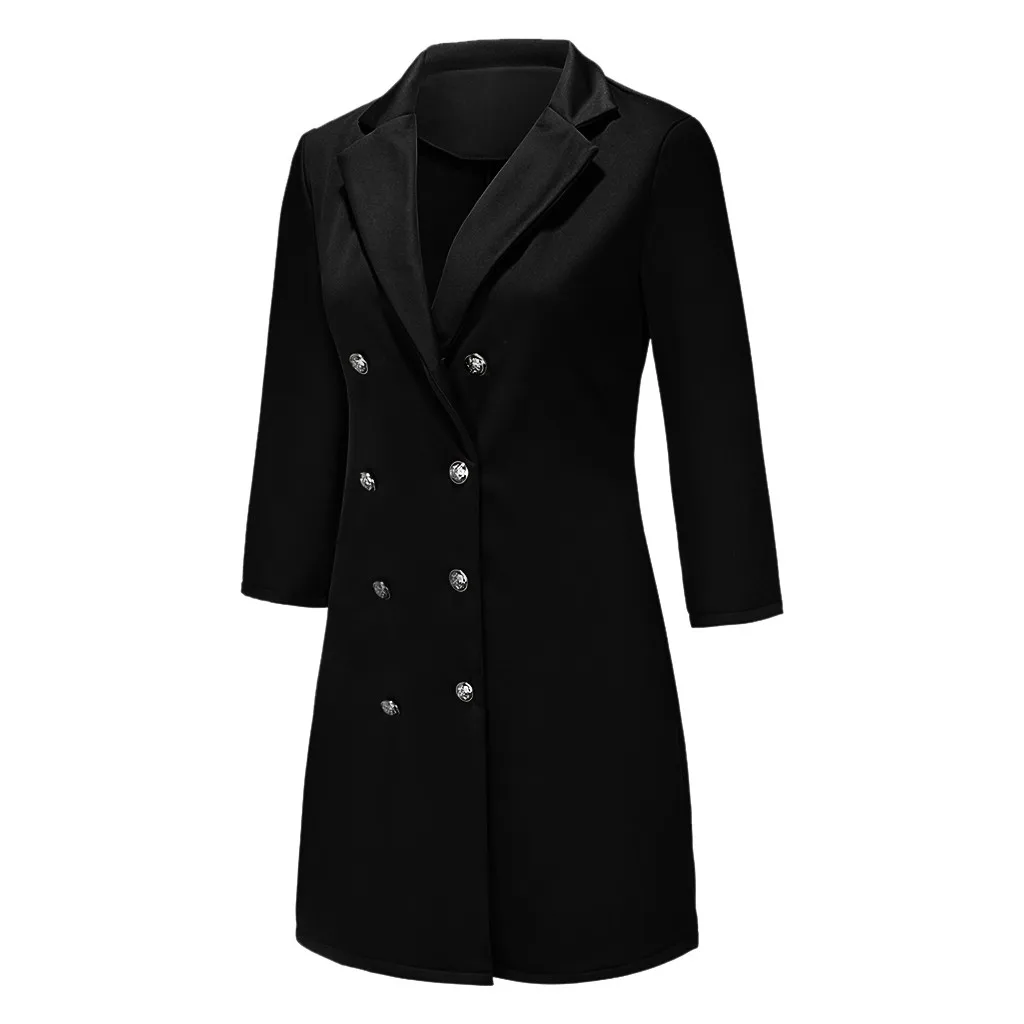 Женское однотонное торжественное платье с отложным воротником двубортное