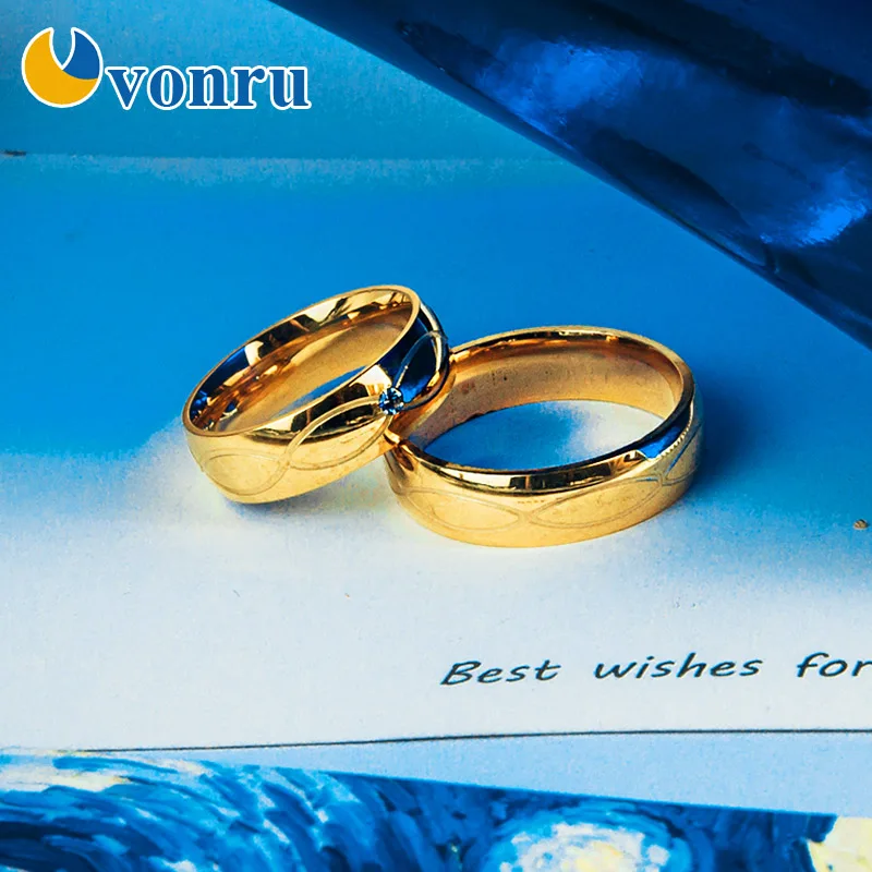 Кольца для мужчин и женщин из нержавеющей стали с кристаллами кольца влюбленных