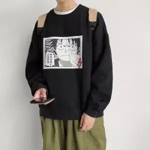 1 5XL длинный рукав Цельный толстовки Япония Harajuku толстовки Мода хип хоп Толстовка Уличная Повседневная Осенняя Толстовка смешные мужские - Цвет: 1