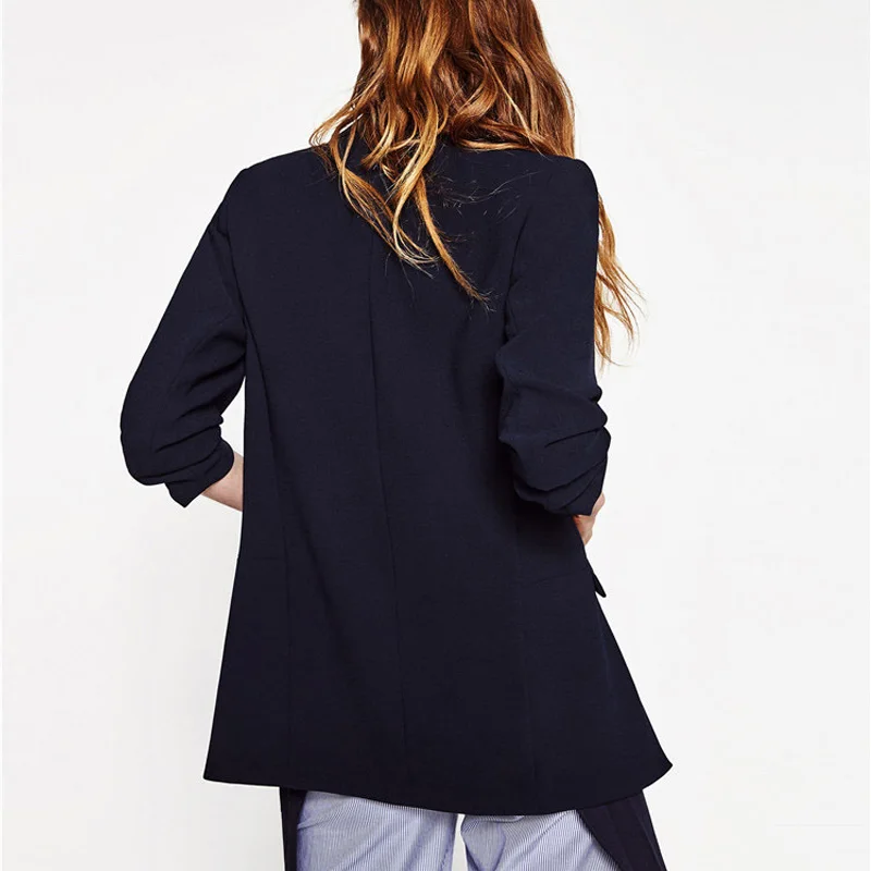 

Nice Fashion Three Quarter Basic Jacket Blazer Women Suit Cardigan Puff Sleeve Lady Spring Coats Casual Blazer Female