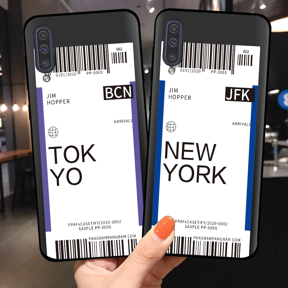 

Net red ticket for case Samsung Galaxy A70 A50 A30 A20 A10 A50S A30S Black soft Phone case for Galaxy A750 A 530 A7 A8 2018 case