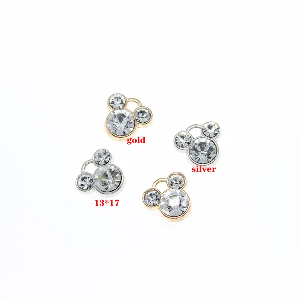 10 шт.-13 мм мультяшная голова мыши критальный камень-талисман подвеска для сережек