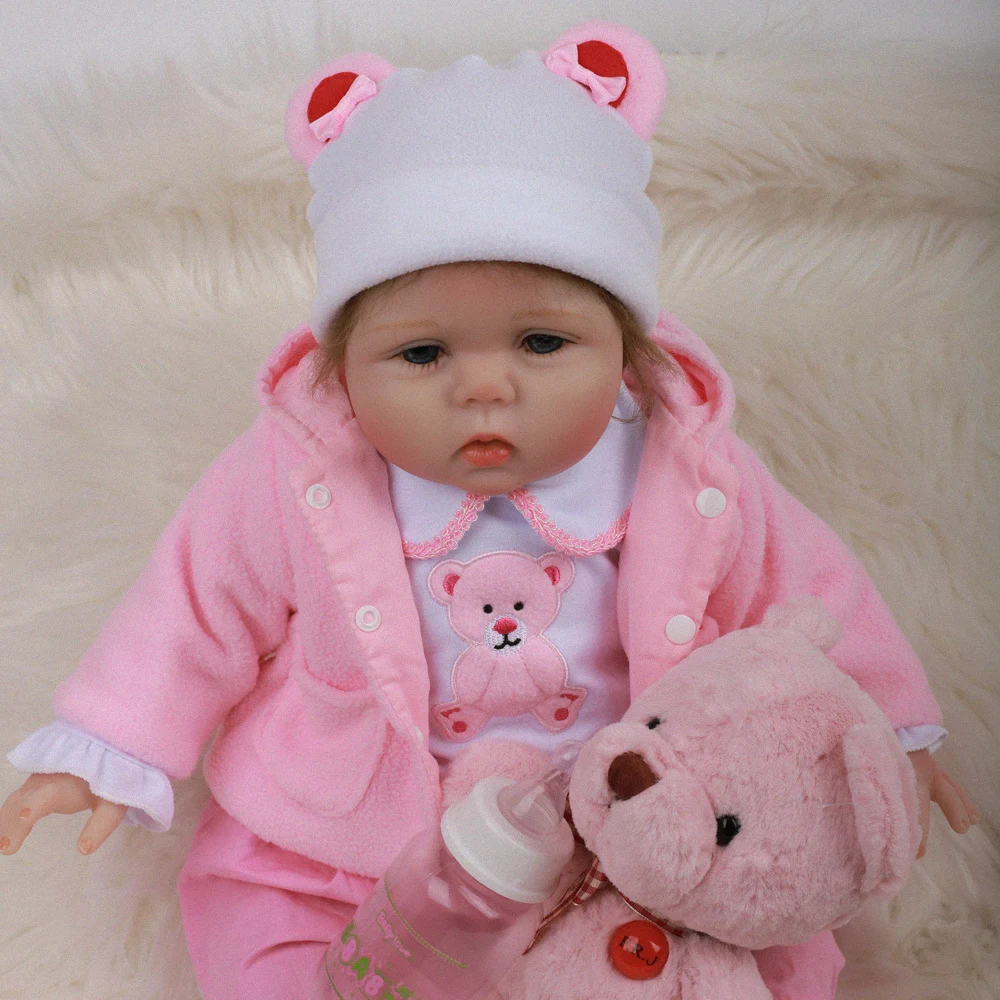 18&quot45cm Lifelike Boneca Reborn Silicone Lovely Bebe Baby Dolls Cloth Menina Kids Birthday Christmas Gift | Игрушки и хобби