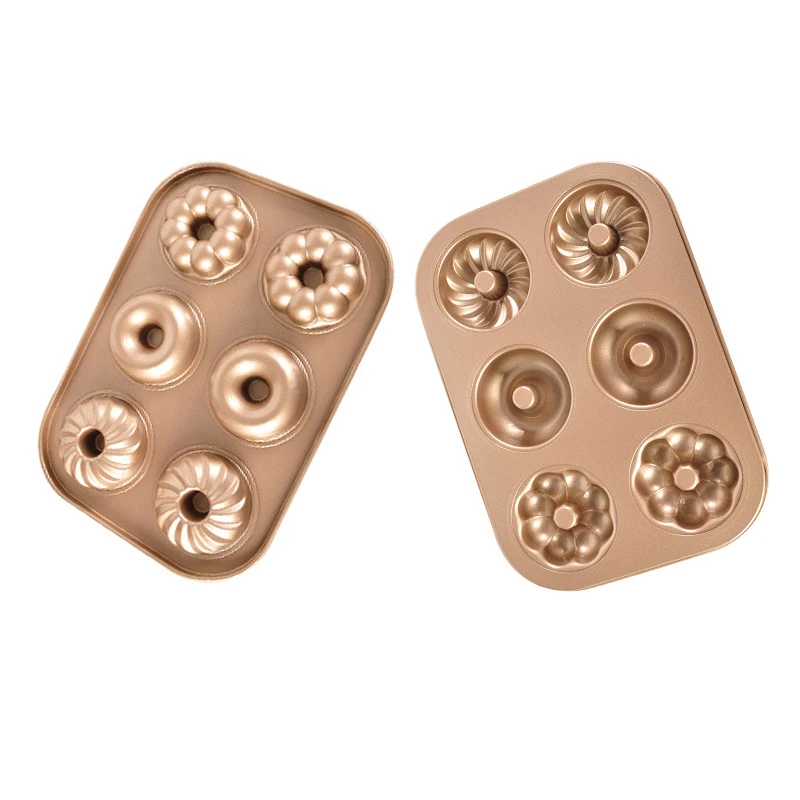 6 отверстий противень для выпечки сверхмощный круглый пончик из углеродистой