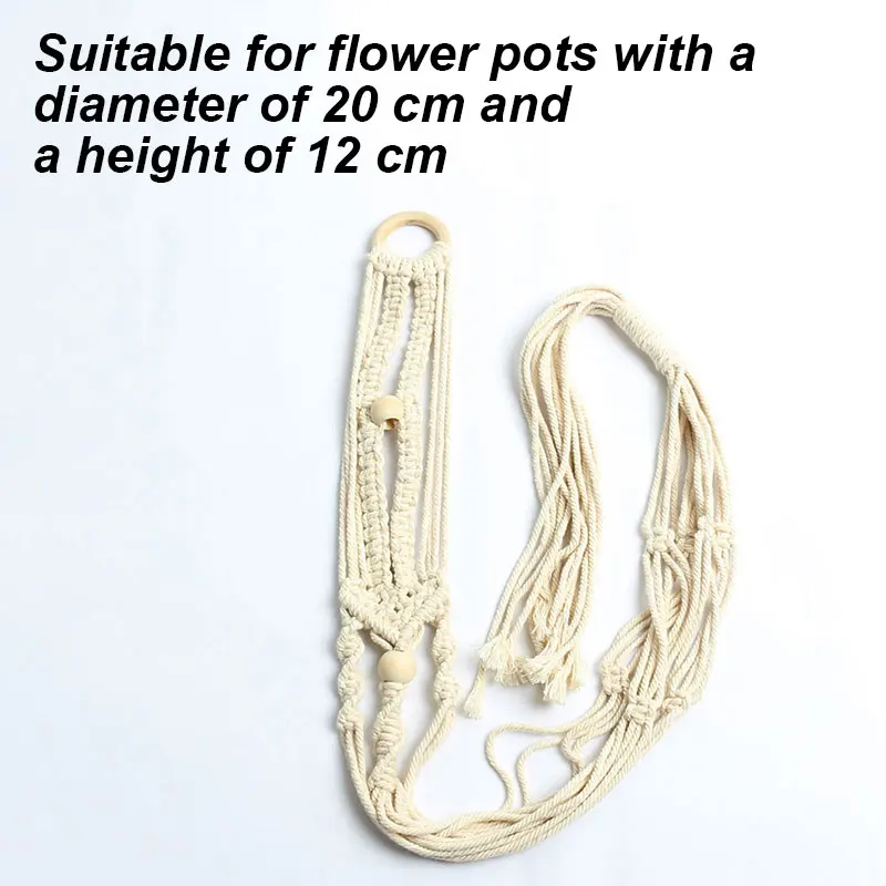 Green Plant Hanging Basket Cotton Hemp Rope Hand-Woven Sling Gardening Flowerpot Net Bag Wall Decoration Country yard | Дом и сад