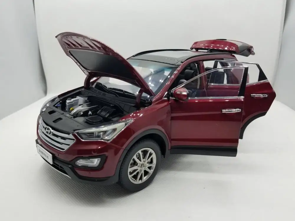 1:18 Модель литья под давлением для Hyundai Santafe Red 2015 игрушечный автомобиль из сплава