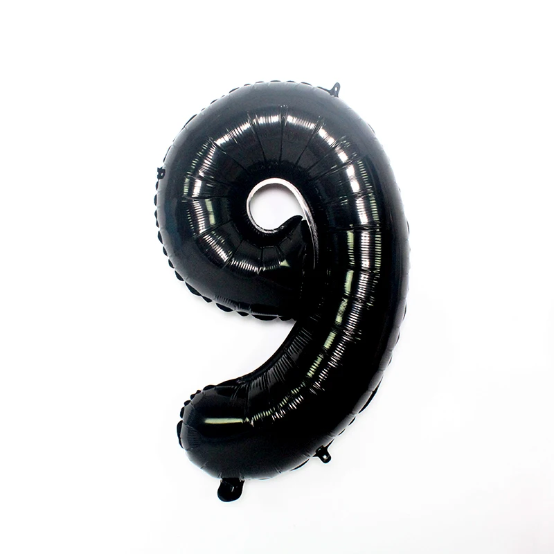 1pc 32inch black 9 Шарики с пандой из мультфильма звезда латекс черный номер Счастливый День Рождения Вечеринка для украшения детского душа дети животное баллон подарки - Цвет: 1pc 32inch black 9