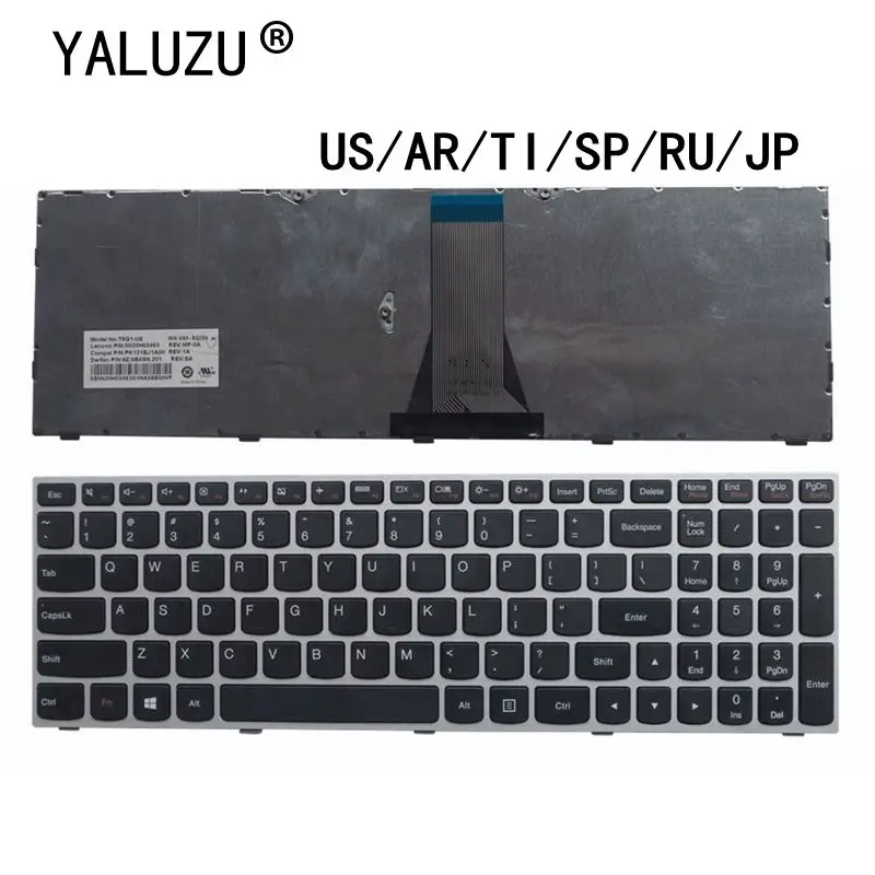 US/AR/TI/SP/RU/JP Laptop Keyboard  FOR Lenovo Flex 2 15 15D 25214725 MP-13Q13US-686 PK1314K1A00 T6G1-US T6G1B-US