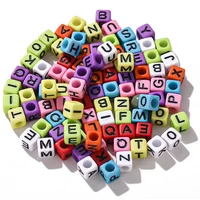fashion 100pcs mixed square alphabet letter beads charms bracelet necklace for jewelry making diy accessories
