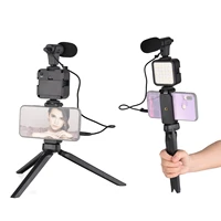 photography accessories mini led video lightmicrophonephone cliptripod with 3 levels of adjustable brightness photo studio