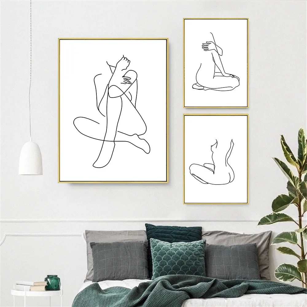 

Abstract One Line Sexy Women Body Poster And Prints Nordic Drawing Wall Art Canvas Painting Minimalist Pictures For Home Decor