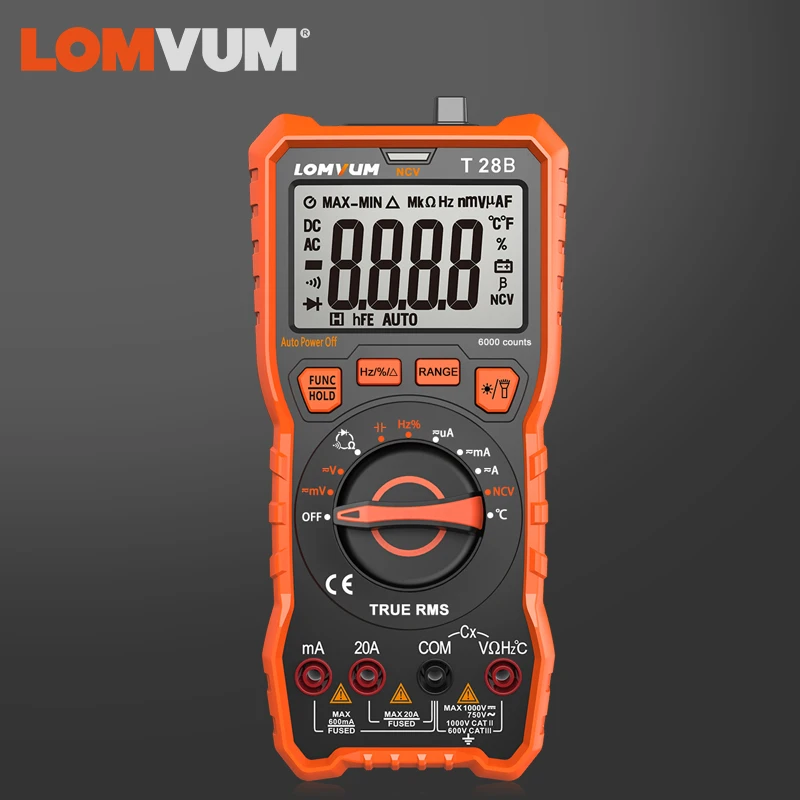 Портативный цифровой мини мультиметр LOMVUM автоматический тестер диапазона с