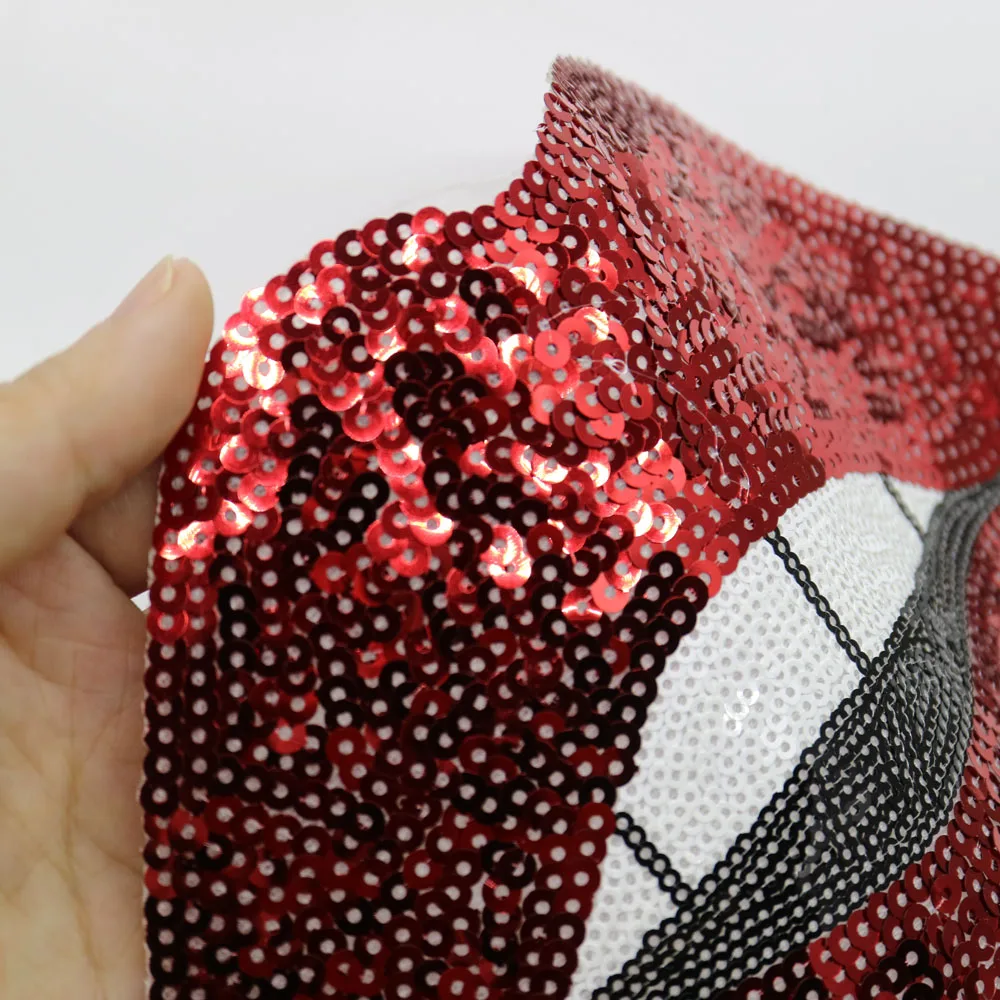 Большие блестящие красные нашивки с ртом для одежды аппликация самостоятельного