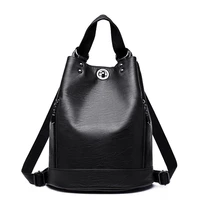 two purpose leather backpack for womens bag 2022 high quality female versatile shoulder travel backpack fashion retro student