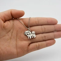 2022 trend metal cute pet dog pendant 0 shaped chain necklace for women fashionable holiday party jewelry animal pendant chain