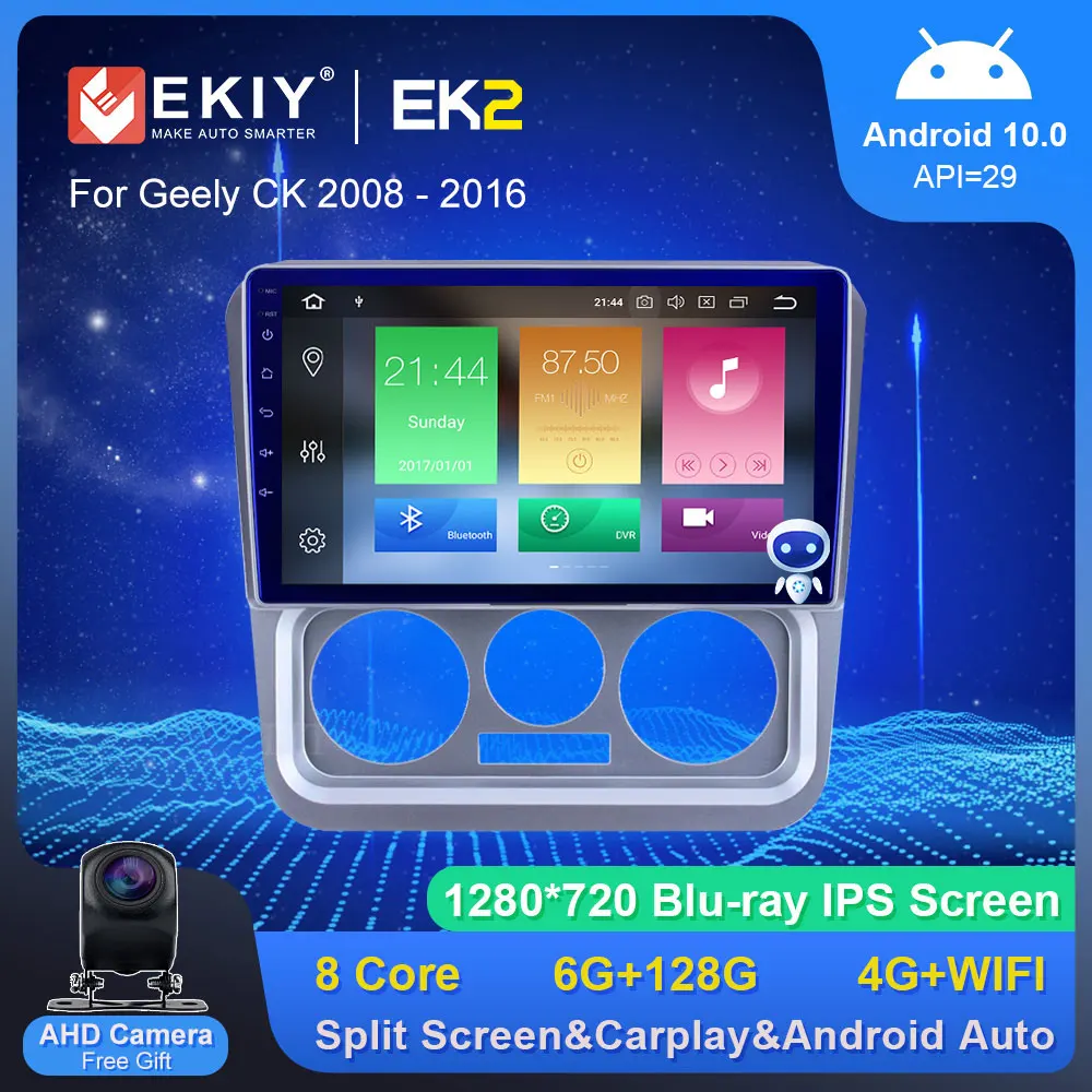 

EKIY EK2 Car Radio For Geely CK 2008-2016 Stereo GPS Navi Autoradio Multimedia Vider Player Carplay Auto Blu-Ray IPS No 2Din DVD