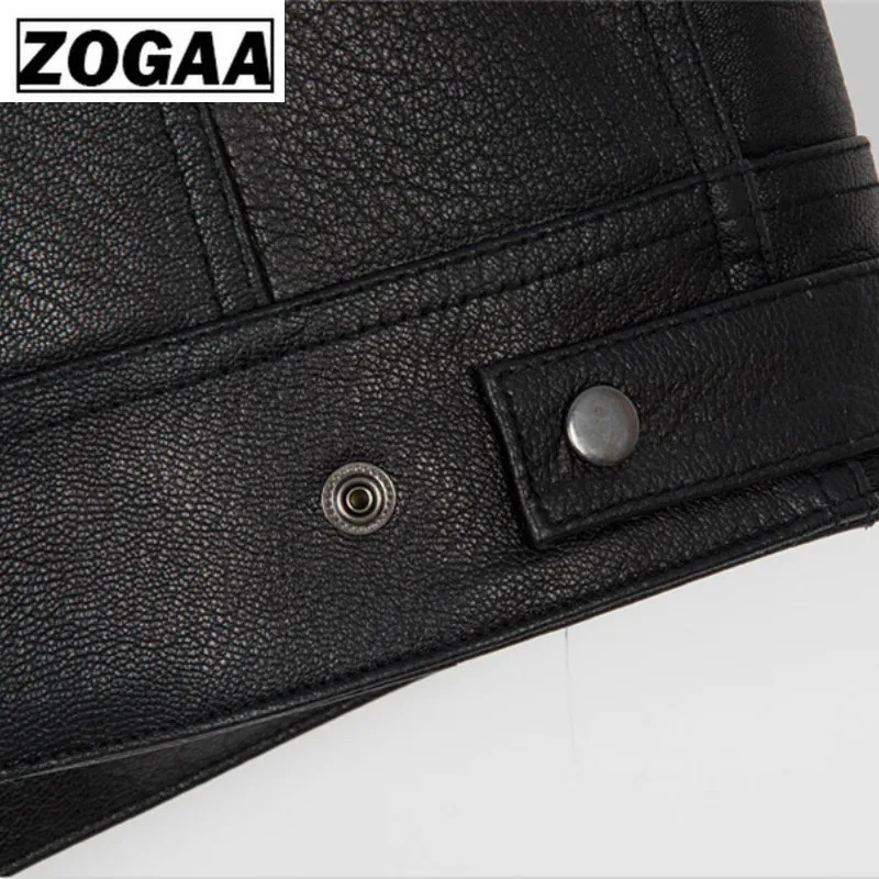ZOGGA 2019 мужской жилет черный Байкерский мотоциклетный хип-хоп искусственная кожа