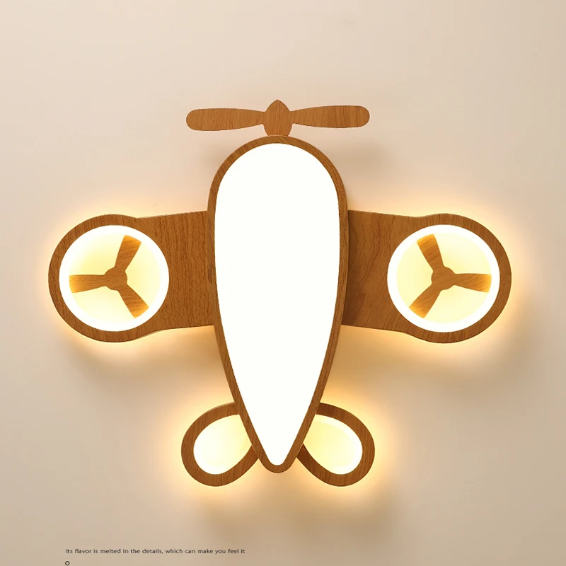 

Скандинавская потолочная лампа в виде самолета, железные бра с дистанционным управлением для детской, спальни, подсветсветильник для мальч...