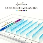 NATUHANA цветные градиентные ресницы индивидуальные синтетические норковые синие белые фиолетовые Омбре ресницы Накладные радужные ресницы для наращивания