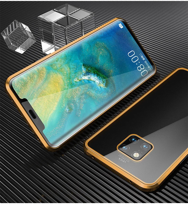 Для huawei P30 Lite чехол 360 Магнитная Адсорбция крышка из закаленного стекла для Pro