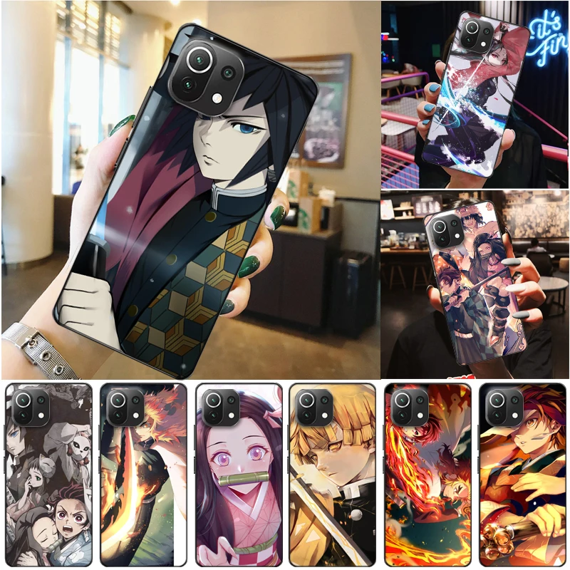 

Demon Slayer Kimetsu No Yaiba Kamado Tanjirou Agatsuma Zenitsu Kamado Nezuko Phone Case For Xiaomi 11 Lite Pro Cases Back Cover